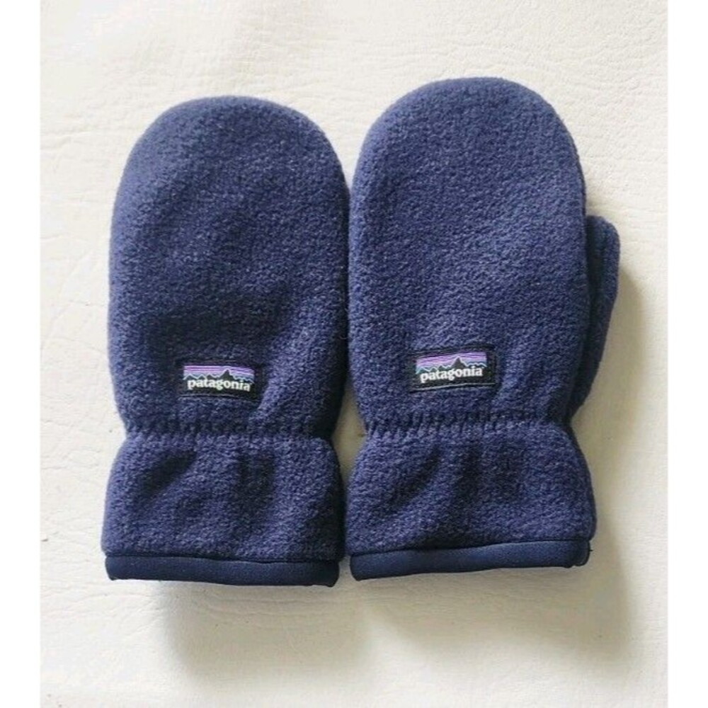 Patagonia Baby Pita Pocket Mittens Size 6-12 Blue Fleece